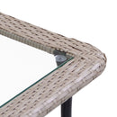 Tavolino da Giardino in Polyrattan Rettangolare 70x40x45cm Providence Crema
