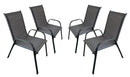Set 4 Sedie da Giardino 71x55x91 cm con Braccioli Grigio Scuro