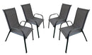 Set 4 Sedie da Giardino 71x55x91 cm con Braccioli Grigio Scuro