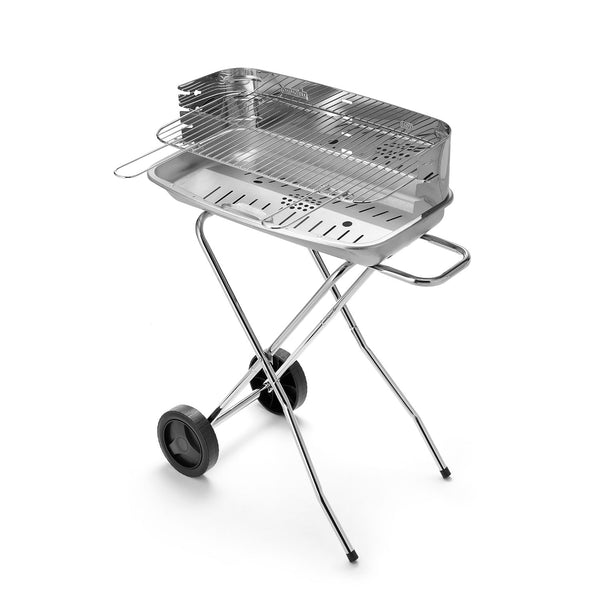 Barbecue Ompagrill con Braciere in Acciaio Alluminato Resistente fino a 500° Struttura con Carrello in Acciaio Inox online
