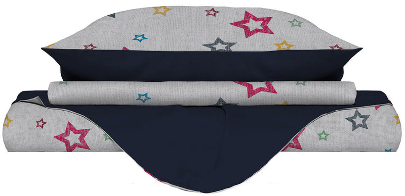 Copripiumino con Federe Stampato in Microfibra Superstar Varie Misure