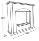 Camino a Bioetanolo da Pavimento 100x30x88 cm Firenze Bianco