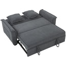 Divano Letto 2 Posti 3 in 1 con Schienale Regolabile in 3 Posizioni e 2 Cuscini in Ciniglia Grigio Scuro      