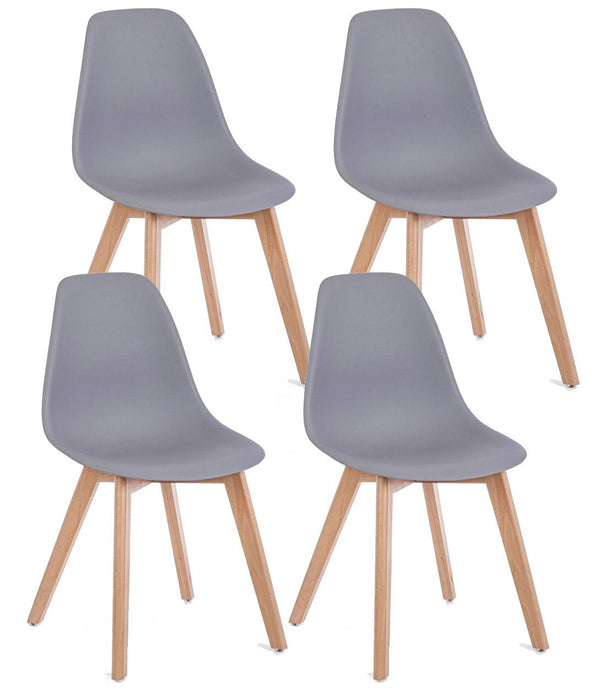 prezzo Lot de 4 Chaises 51,5x46,5x86 cm en Plastique Gris