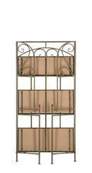 Scaffale 3 Ripiani 60x28x127 cm in Acciaio Guenda Verde Scuro