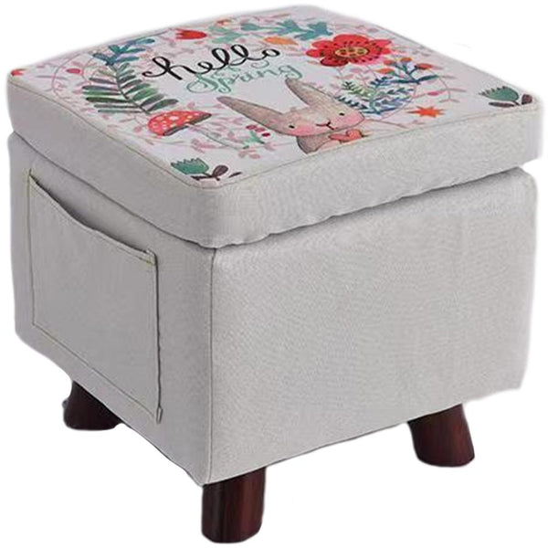 Pouf Contenitore Sgabello Multiuso in Tessuto Grigio online