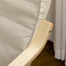 Poltrona Relax 66,5x94x100 cm con Poggiapiedi a 5 Livelli in Legno di Betulla e Tessuto Crema  