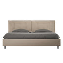 Letto Matrimoniale Imbottito in Similpelle Annalisa Large Tortora Varie Misure