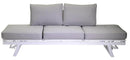 Divano 3 Posti 199,5x77x65,5 cm in Alluminio con Cuscini Grigi