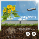 Letto per Orto Rialzato con Fondo Aperto 241x90,5x30 cm Forma Flessibile in Metallo Grigio  