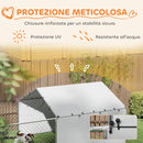 Recinto per Cani Taglia Media e Grande fino a 3 kg 400x230x150 cm Porta Ciotole Girevole Argento   