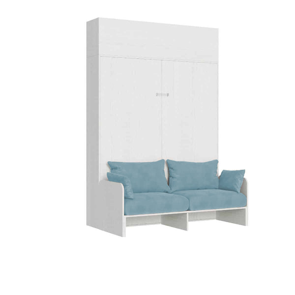 prezzo Letto Matrimoniale A Scomparsa 160 Kentaro Con Divano E Pensile Bianco Frassino e Azzurro