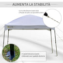 Gazebo da Giardino Pieghevole 3x3m in Tessuto Oxford Bianco