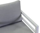 Set Salotto da Giardino Divano 2 Poltrone e Tavolino in Alluminio New Irvine Bianco