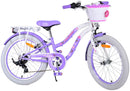 Bicicletta per Bambine 20" Stabilizzatori e Freni Vbrake con Cestino e Portabambola Viola  