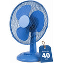 Ventilatore da Tavolo Autoportante Potenza 45W Ø40 cm 3 Velocità in Plastica Blu      