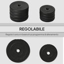 Set Pesi Manubri da 20 kg con 8 Dischi in Acciaio e Sabbia Nero   