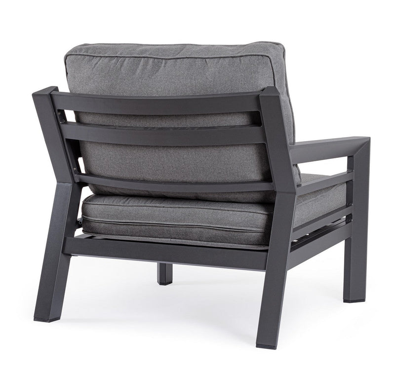 Set 2 Poltrone con Cuscini da Giardino 80x85x88 cm in Alluminio Hendrix Antracite