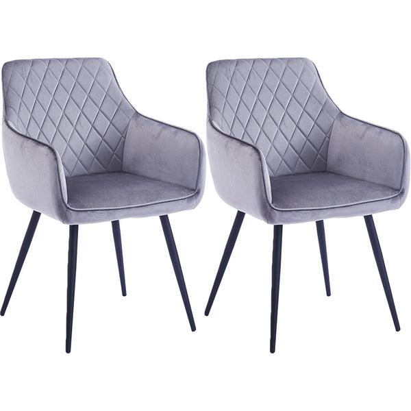 Set 2 Sedie da Pranzo in Velluto Grigio Ergonomica Poltrona Sedia Ufficio Casa acquista