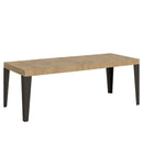  Tavolo Allungabile 160-420x90x77 cm Flame Premium Quercia Natura Telaio Antracite