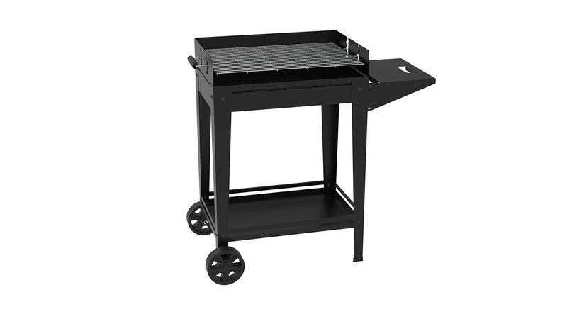 Barbecue a Carbone 93,5x40,5x88,5 cm Griglia Altezza Regolabile in Acciaio Denia Nero