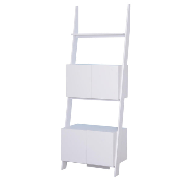 acquista Bibliothèque Étagère 3 Étagères 2 Armoires Design Moderne en Bois Blanc 70x40x195 cm