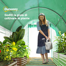 Serra a Tunnel 3x2 m con Rete Ombreggiante Extra Finestre e Ingresso a Zip in PE e Acciaio Verde      