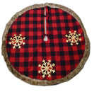 Copri base Albero di Natale in Tessuto con fiocchi tartan rosso cm Ø120