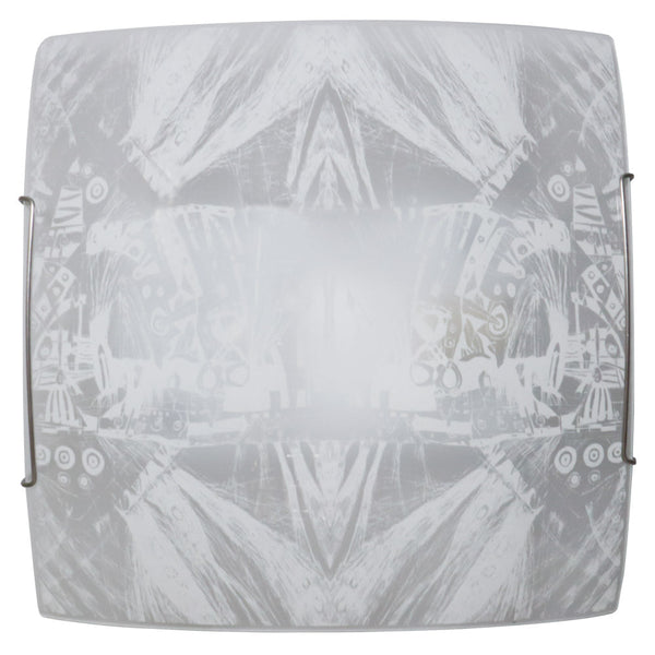 prezzo Plafonnier 2xE27 Crochets Chrome Plaque De Verre Décoré Abstrait E-Energy Roberta