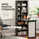 Scrivania Moderna Pieghevole 98x51x153 cm con Libreria e Lavagna in Legno e Metallo Nero      