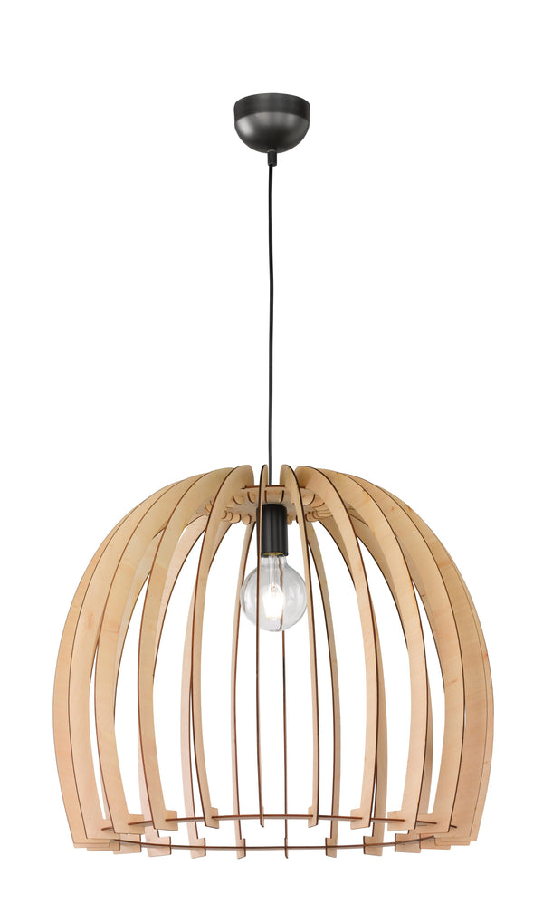Lampe à Suspension pour Intérieur E27 en Bois Naturel Couleur du Bois sconto