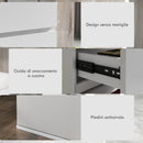 Cassettiera 5 Cassetti 55x33x100 cm Design Moderno in Legno Bianco 