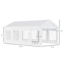 Tendostruttura 8x4x2.8m in acciaio 8 Finestre Bianco 