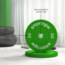 Set 2 Dischi Pesi da 10kg in Gomma con Foro da 2"/5 cm per Manubri e Bilancieri Verde    