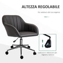 Sedia Poltrona Operativa da Ufficio 60x59x79-89 cm in Similpelle Marrone