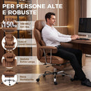 Sedia da Ufficio Massaggiante a 6 Punti Reclinabile 76x77x115-123 cm con Cuscino Lombare e Poggiapiedi in Pelle PU Marrone      