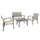 Salon de Jardin Canapé 2 Fauteuils et Table Basse en Aluminium Taupe