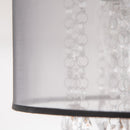Lampadario Moderno a Gocce Ø40x33 cm E14 40W Paralume in Tessuto Argento