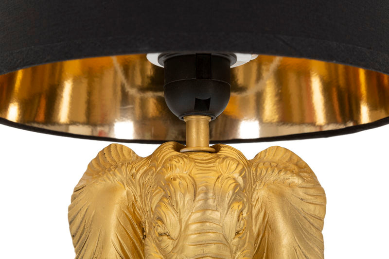 Lampada da Tavolo Elefante Ø 25x43 cm in Poliresina e Ferro