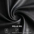 Poltrona da Camera 74x86x102 cm con Ampia Seduta Braccioli e Gambe in Legno di Eucalipto in Pelle PU Nero      