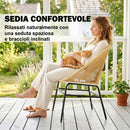 Set 3 Pezzi da Pranzo Bistrò con 2 Sedie Tavolo Rotondo con Piano in Vetro Temperato in Rattan e Acciaio Beige      