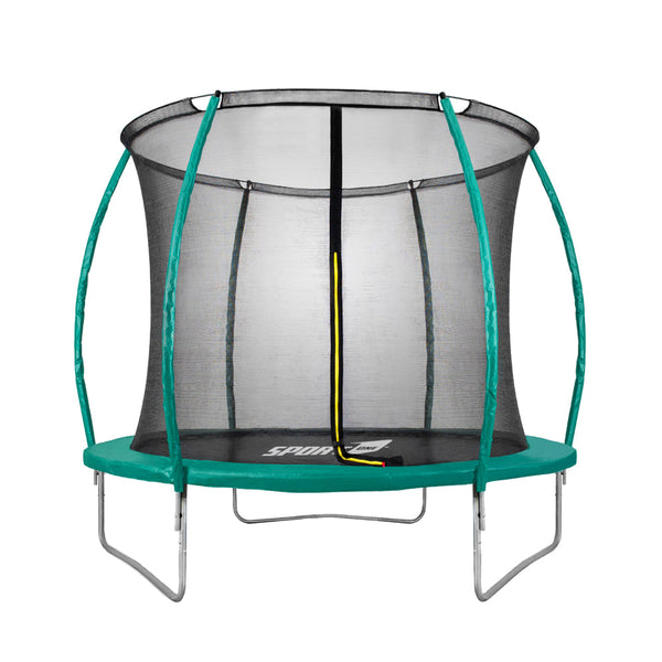 sconto Tapis élastique trampoline Ø244x235 cm en acier avec filet de protection vert et noir