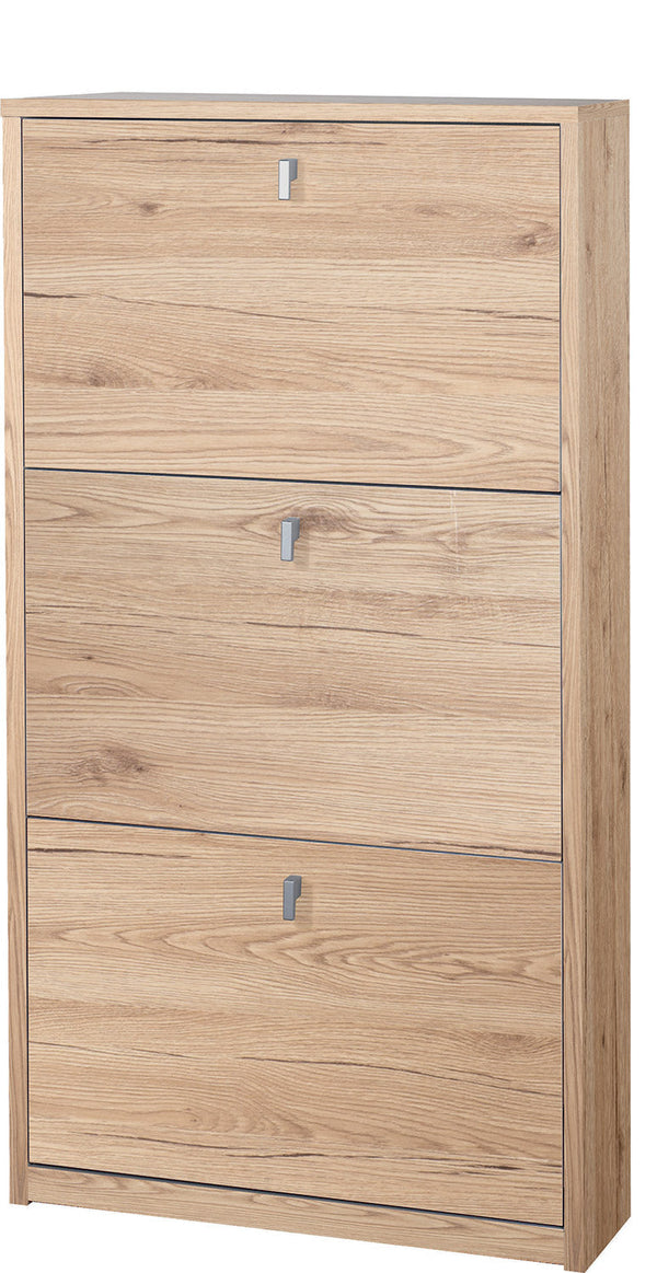 acquista Meuble à Chaussures 3 Portes 63x117x18 cm Chêne Naturel