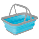 Bacinella Contenitore Salvaspazio 9 Litri Pieghevole Multiuso con Manici Blu