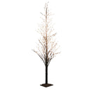 Albero di Natale Luminoso con 306 Led Luce Calda 24x24xH210cm Marrone Innevato
