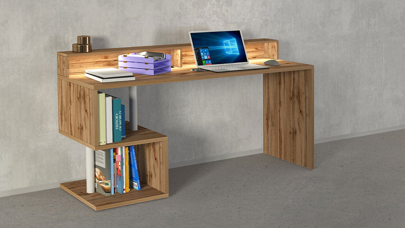 Scrivania a Giorno 180x60x92,5 cm Esse Rovere Wotan  