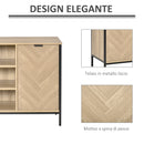 Credenza 3 Ripiani 2 Ante 120x39,2x76 cm in Legno Rovere