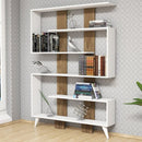 Libreria 120x164h cm Jane bianca particolari noce