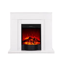 Camino Elettrico da Pavimento 85x95x30 cm Effetto Fiamma 1600W Arthur & Corsica Bianco
