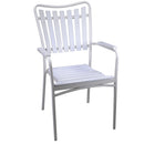 Poltrona da Giardino in Polywood con Schienale Svasato 55x63H93cm Creta Bianca